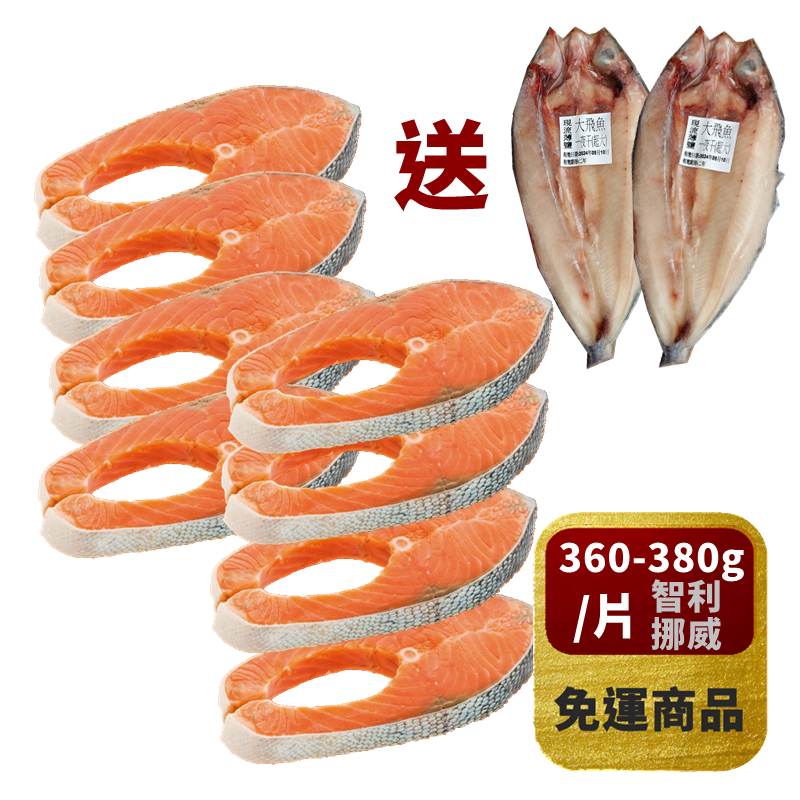 【限時特惠】進口超大鮭魚8片 贈超大鯖魚2片 *免運冷凍*